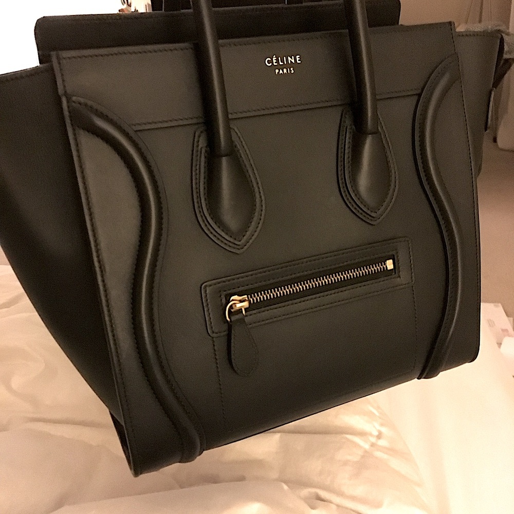 Authentic Celine Micro Luggage Tote in Smooth Calfskin Leather